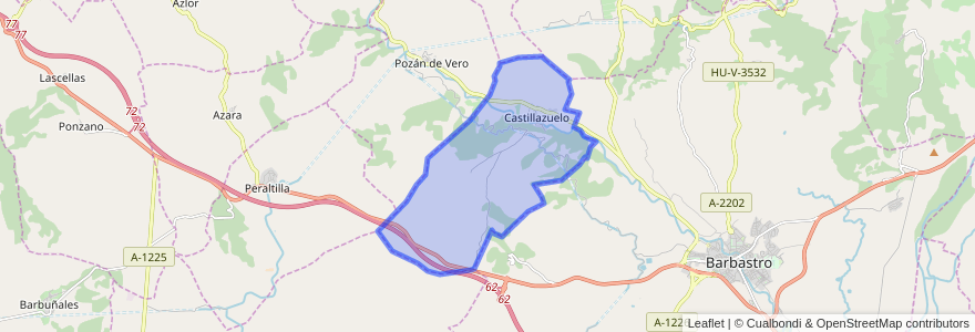 Mapa de ubicacion de Castillazuelo.