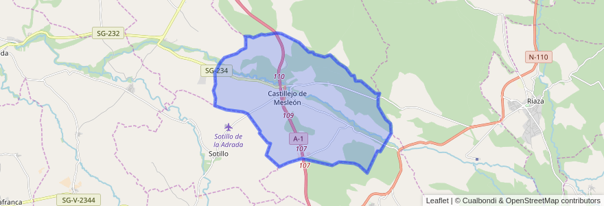 Mapa de ubicacion de Castillejo de Mesleón.