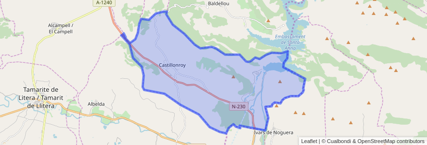 Mapa de ubicacion de Castillonroy / Castellonroi.