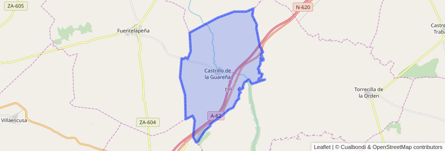 Mapa de ubicacion de Castrillo de la Guareña.