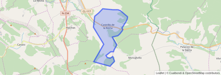 Mapa de ubicacion de Castrillo de la Reina.