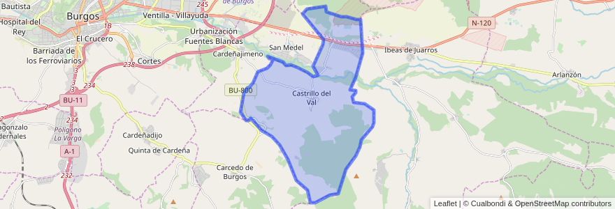 Mapa de ubicacion de Castrillo del Val.