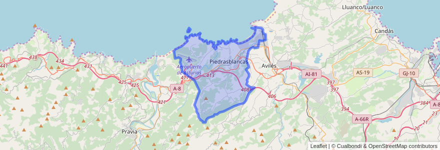 Mapa de ubicacion de Castrillón.