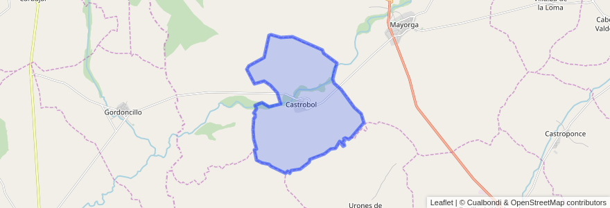 Mapa de ubicacion de Castrobol.