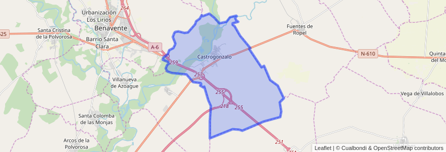 Mapa de ubicacion de Castrogonzalo.