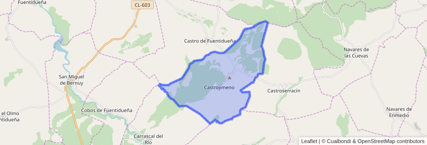 Mapa de ubicacion de Castrojimeno.