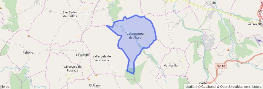 Mapa de ubicacion de Castroserna de Abajo.