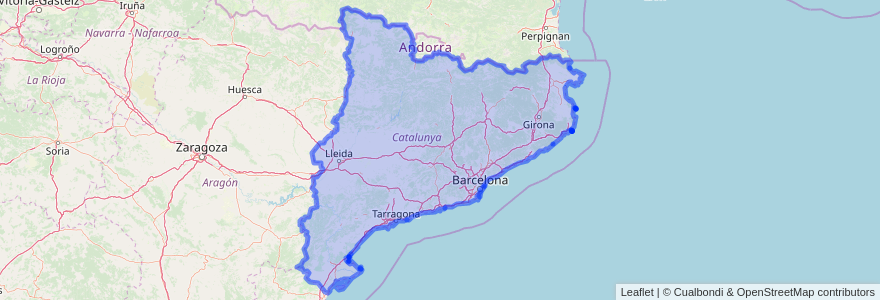 Mapa de ubicacion de Catalunya.