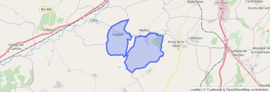 Mapa de ubicacion de Cayuela.