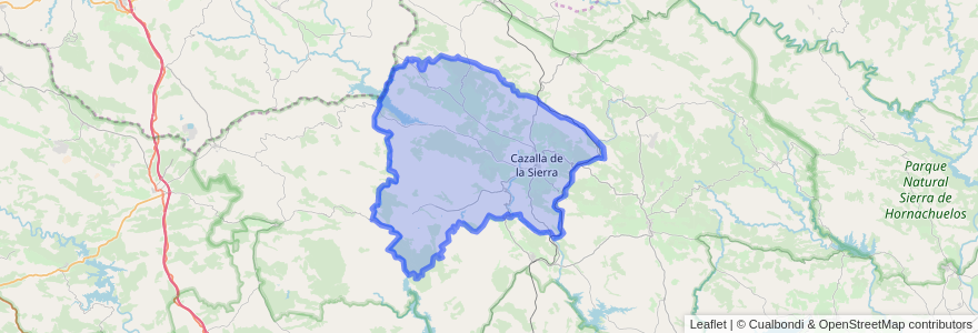 Mapa de ubicacion de Cazalla de la Sierra.