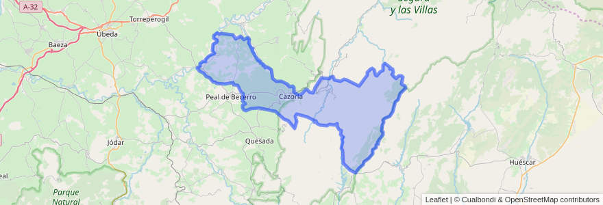 Mapa de ubicacion de Cazorla.