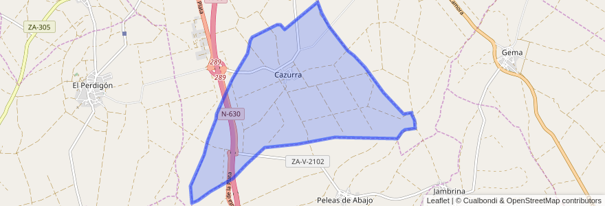 Mapa de ubicacion de Cazurra.