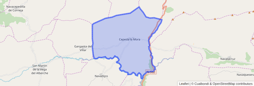 Mapa de ubicacion de Cepeda la Mora.