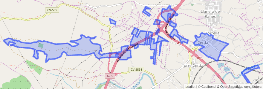 Mapa de ubicacion de Cerdà.