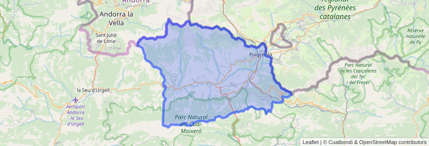 Mapa de ubicacion de Cerdanya.