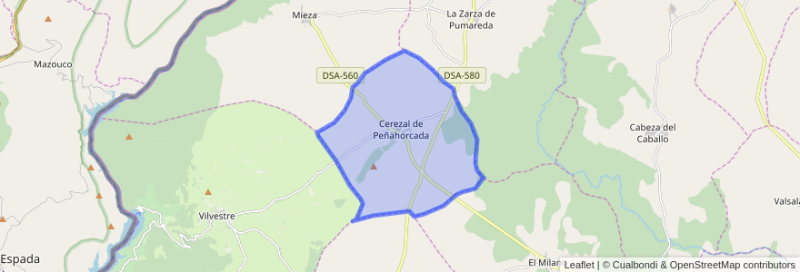 Mapa de ubicacion de Cerezal de Peñahorcada.