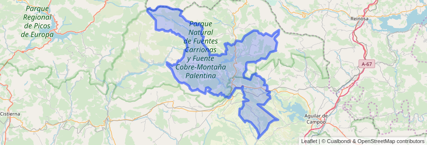 Mapa de ubicacion de Cervera de Pisuerga.