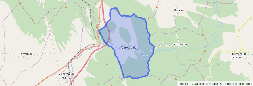 Mapa de ubicacion de Cerveruela.