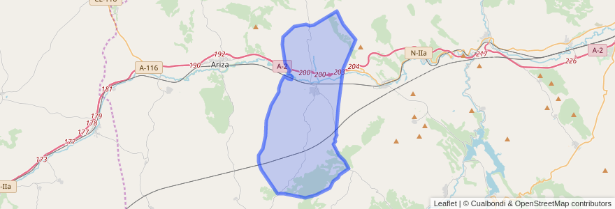 Mapa de ubicacion de Cetina.