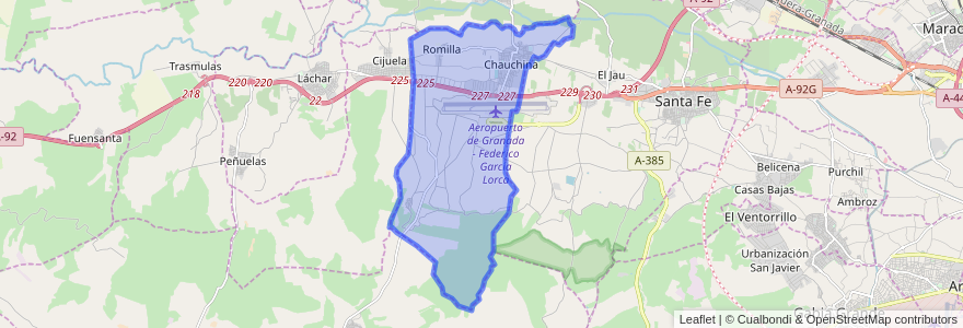 Mapa de ubicacion de Chauchina.