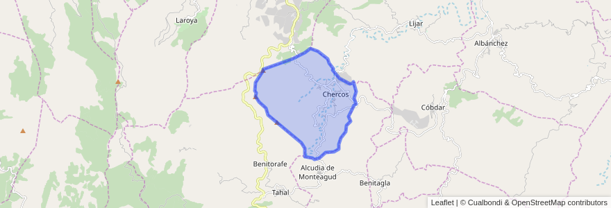 Mapa de ubicacion de Chercos.