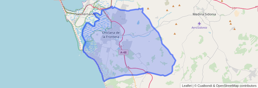 Mapa de ubicacion de Chiclana de la Frontera.