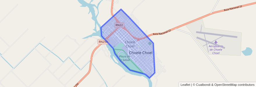 Mapa de ubicacion de Choele Choel.