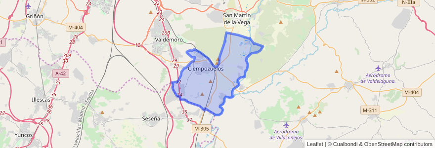 Mapa de ubicacion de Ciempozuelos.