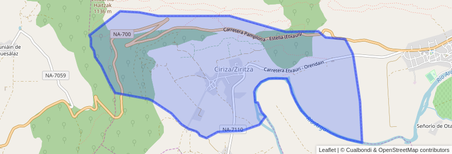 Mapa de ubicacion de Ciriza.