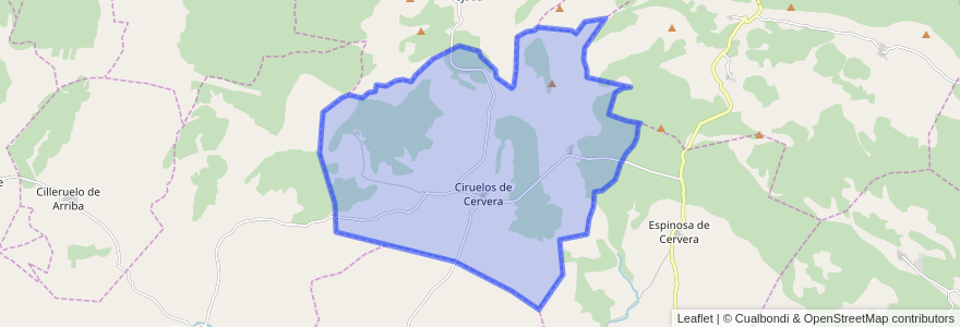 Mapa de ubicacion de Ciruelos de Cervera.