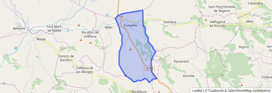 Mapa de ubicacion de Ciutadilla.