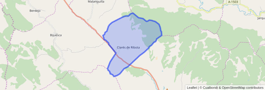 Mapa de ubicacion de Clarés de Ribota.