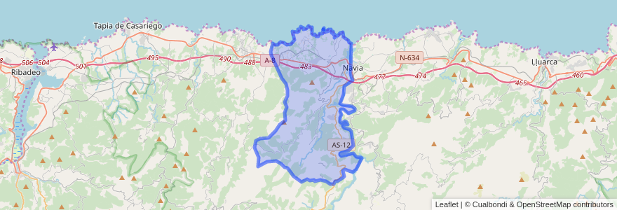 Mapa de ubicacion de Coaña.