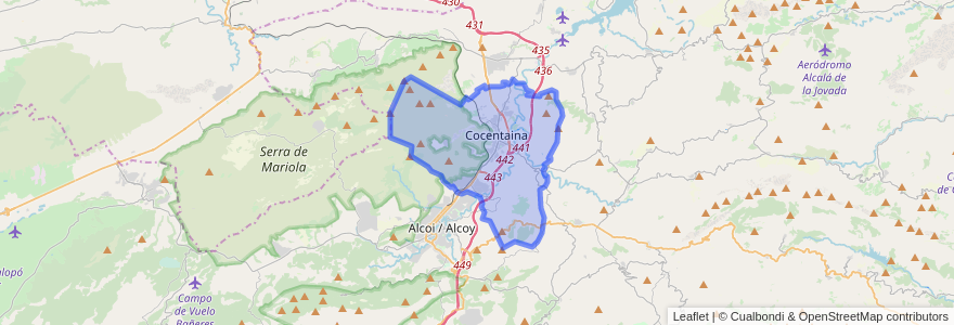 Mapa de ubicacion de Cocentaina.