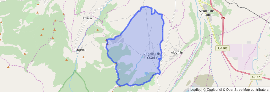 Mapa de ubicacion de Cogollos de Guadix.