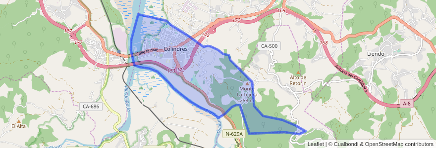 Mapa de ubicacion de Colindres.