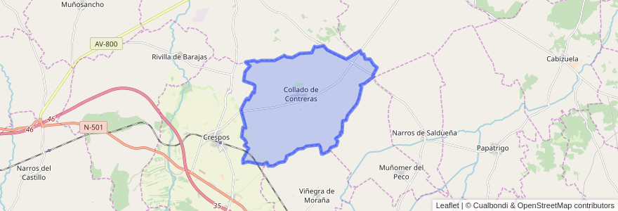 Mapa de ubicacion de Collado de Contreras.