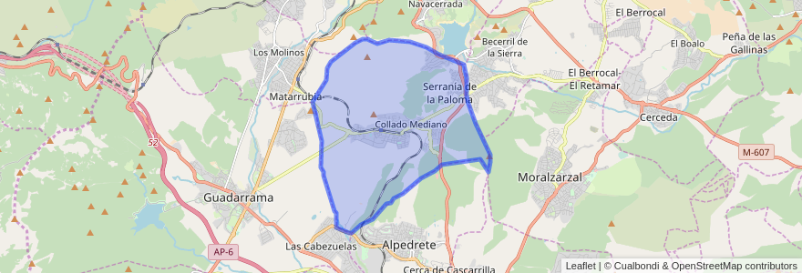 Mapa de ubicacion de Collado Mediano.