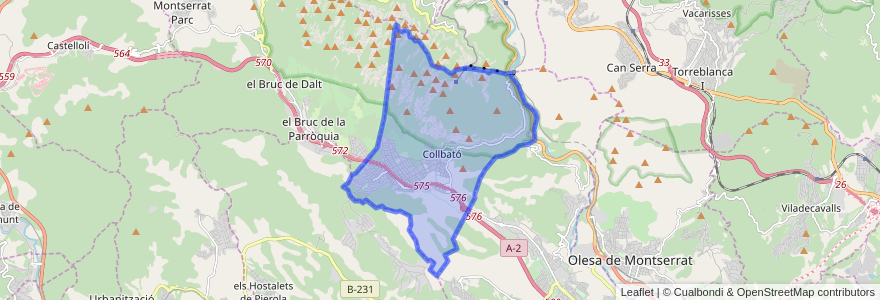 Mapa de ubicacion de Collbató.