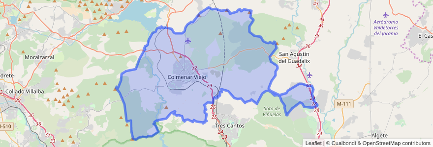 Mapa de ubicacion de Colmenar Viejo.