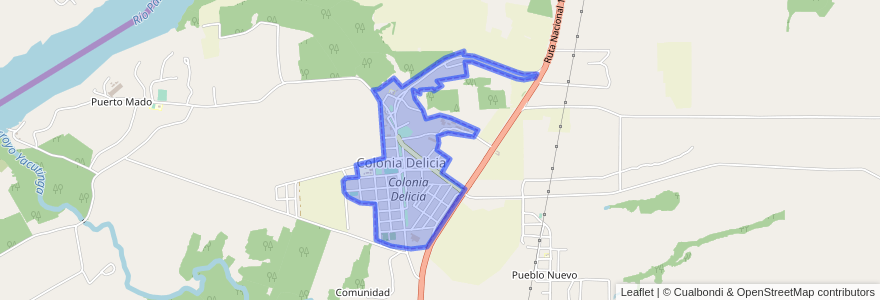 Mapa de ubicacion de Colonia Delicia.