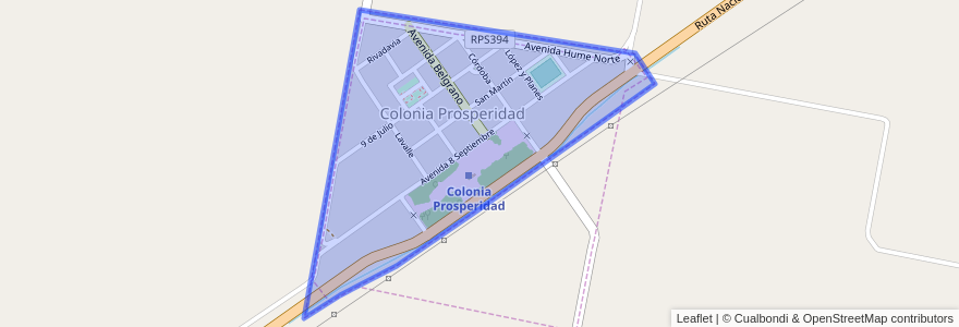 Mapa de ubicacion de Colonia Prosperidad.