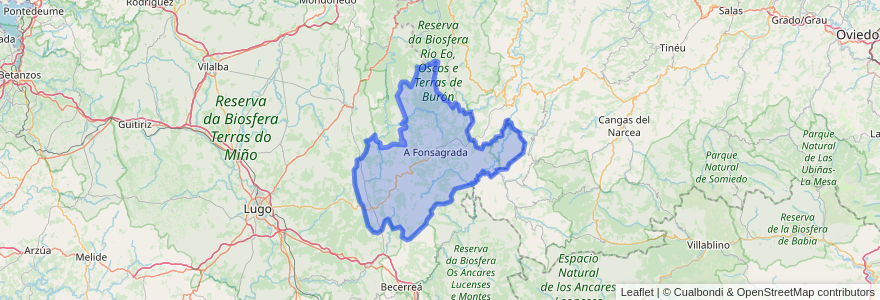 Mapa de ubicacion de Fonsagrada.