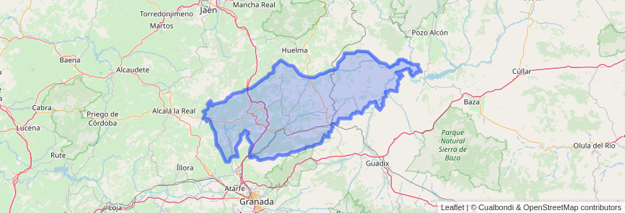 Mapa de ubicacion de Comarca de Los Montes.