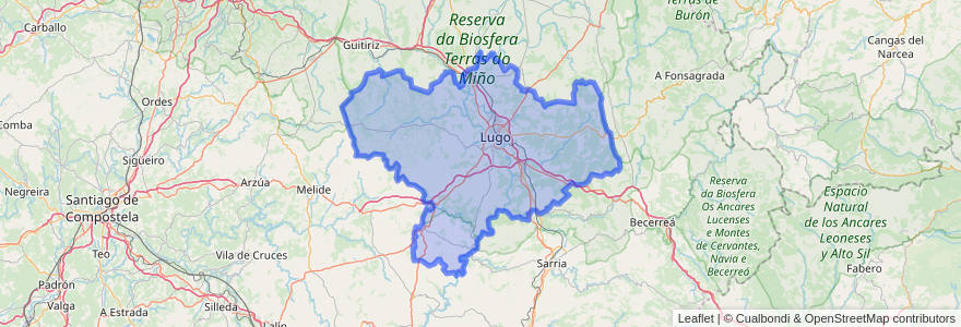 Mapa de ubicacion de Lugo.