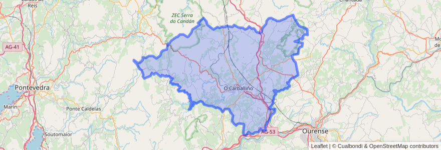 Mapa de ubicacion de O Carballiño.