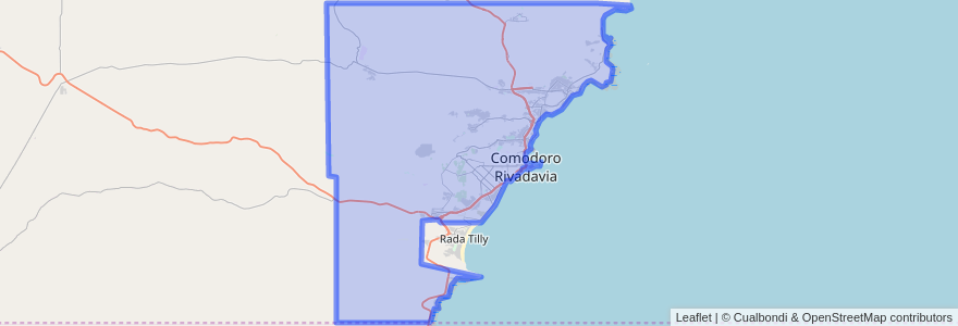 Mapa de ubicacion de Municipio de Comodoro Rivadavia.