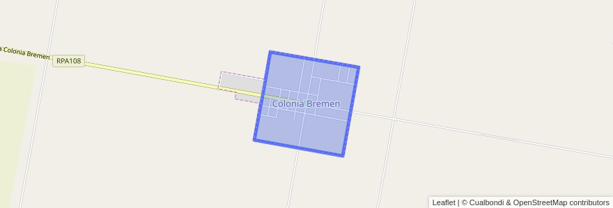 Mapa de ubicacion de Comuna de Colonia Bremen.