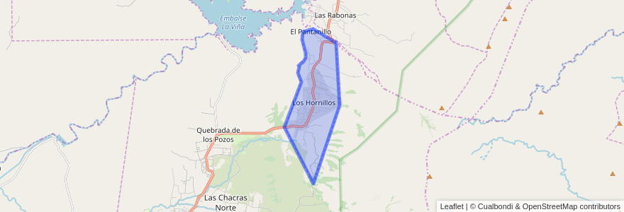 Mapa de ubicacion de Comuna de Los Hornillos.