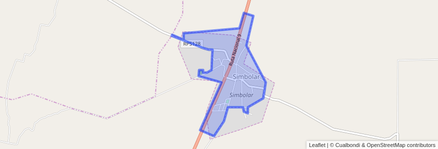 Mapa de ubicacion de Comuna de Simbolar.